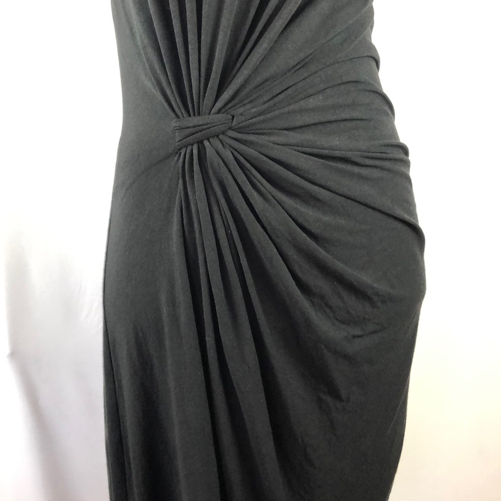 Max Studio Little Black Dress with Asymmetrical Front and Ruching - Size Small - Picture 3 of 8